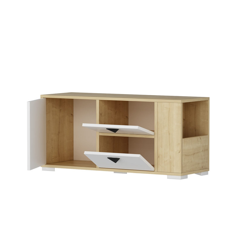 Armoire de rangement pour chaussures 4 paires, Chêne saphir / blanc