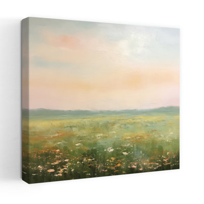 Art contemporain champ clair avec prairie pastel