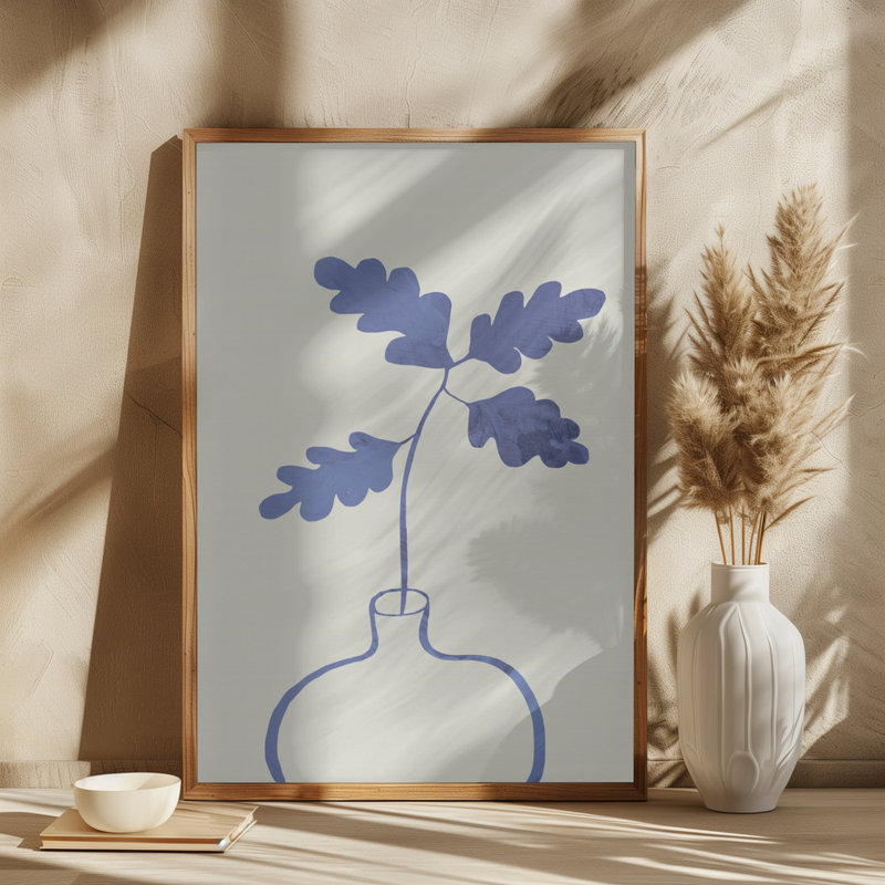Oak Plant, Blue, 76.2 cm H x 50.8 cm W