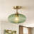 Keab 1-Light Ribbed Glass Semi Flush Mount Ceiling Light for Bedroom-1247666080