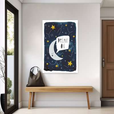 Dream On Moon 1 Piece Wrapped Canvas Wall Art