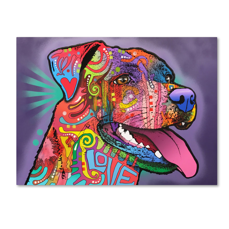 « happy lab », reproduction d’impression sur toile tendue, H 14 po x l 19 po