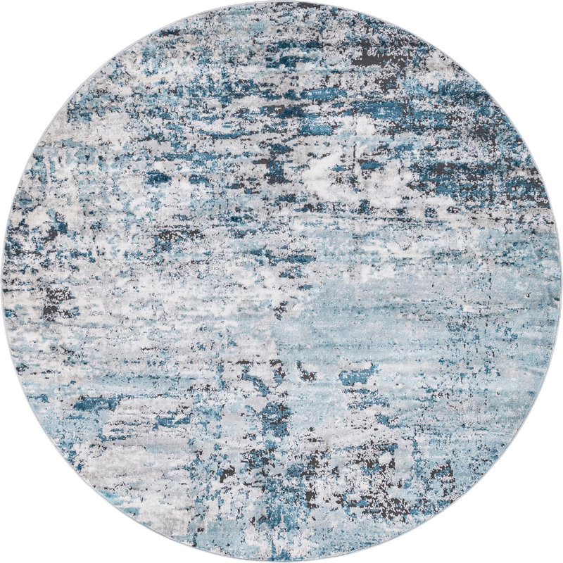 Abstract Indoor Rug, Round 7'