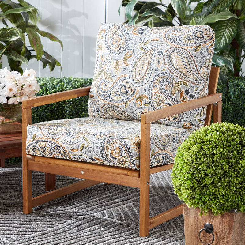 Outdoor 2-Piece Deep Seat Cushion Set, Arctic Paisley