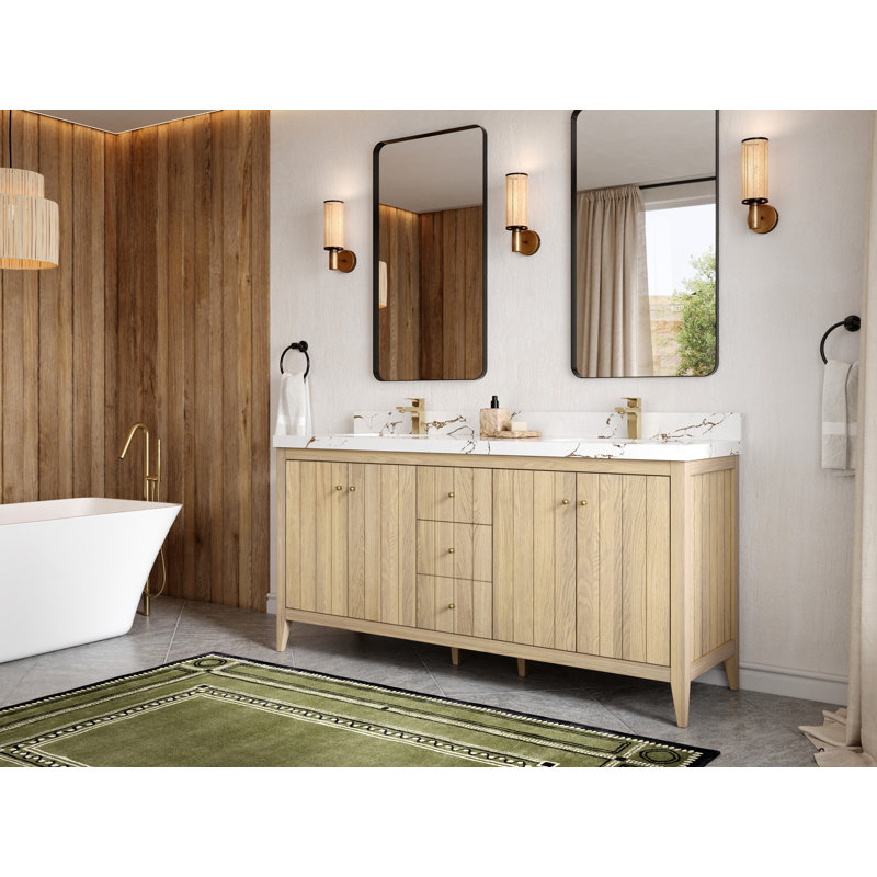 Chêne d'Atlanta 72 po X P 22 po D Meuble-lavabo double avec 2 po , Empira