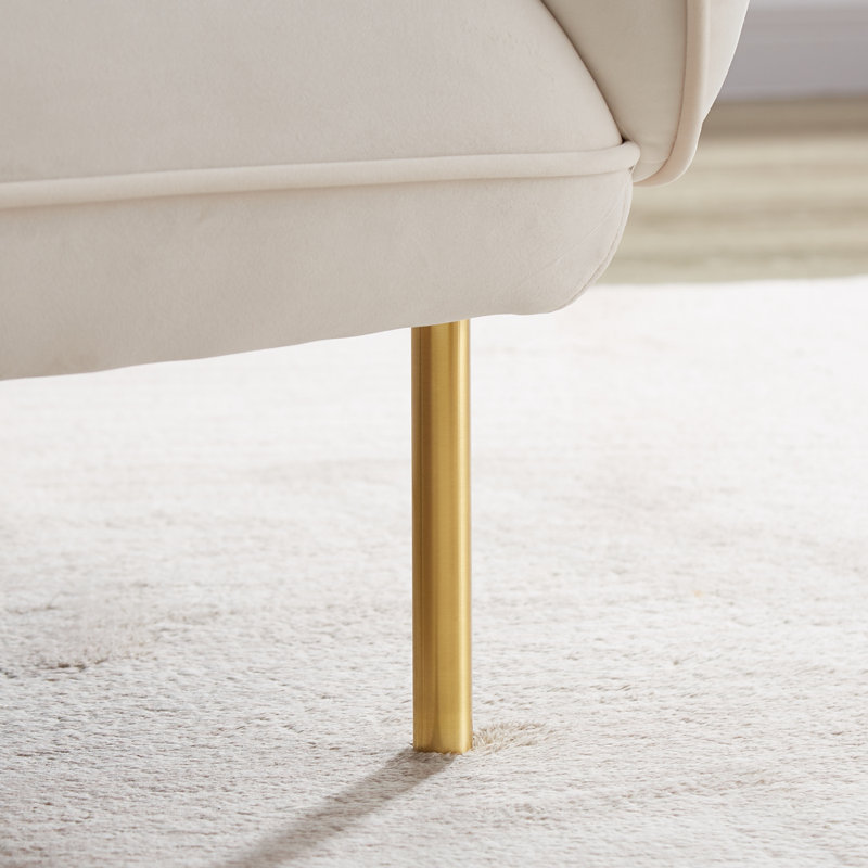 Fauteuil Dru Living Accent Velveta, Velours beige