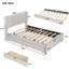 Lit tapissier de couleur beige, 2 tiroirs et lit gigogne, tête de lit classique, matériau en bois massif, espace de rangement maximal, assemblage facile avec un grand contreplaqué, options améliorées, requis