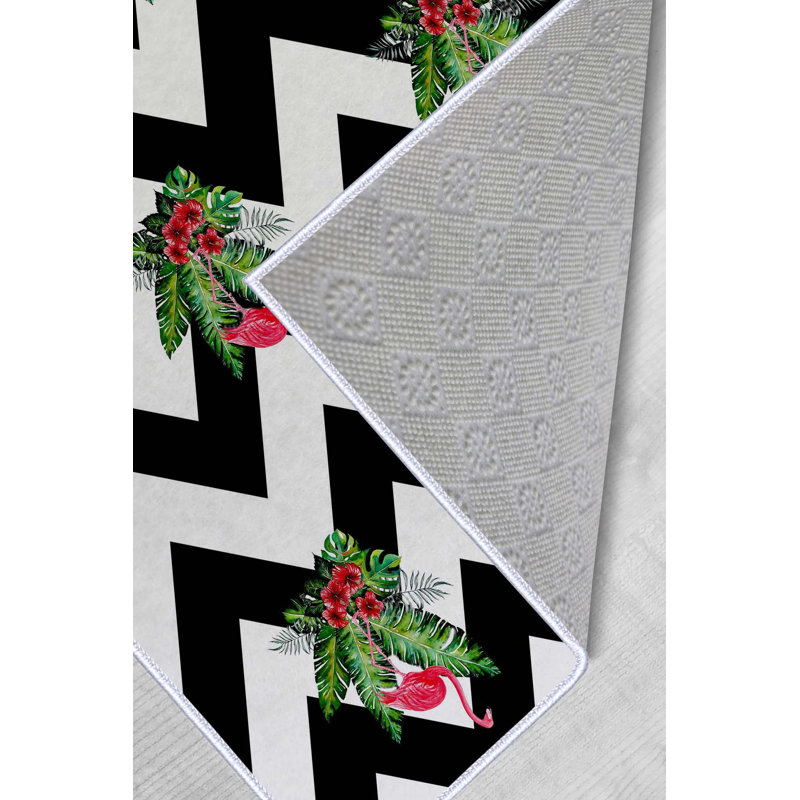 Tapis tissé de qualité supérieure, 5,2 x 7,5 pieds, 100% polyester, hauteur de velours de 0,3 po | Antibactérien, antidérapant, dessous lavable à la machine | Conception imprimée numérique 3D, idéale pour le salon et la chambre à coucher
