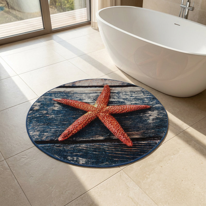 Catalina Coastal Starfish Round Bathmat