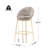 Celano Indoor Metal Upholstered Barstool, Gold-Plated Frame And Mix Beige Upholstery, Set Of 2-1260164106
