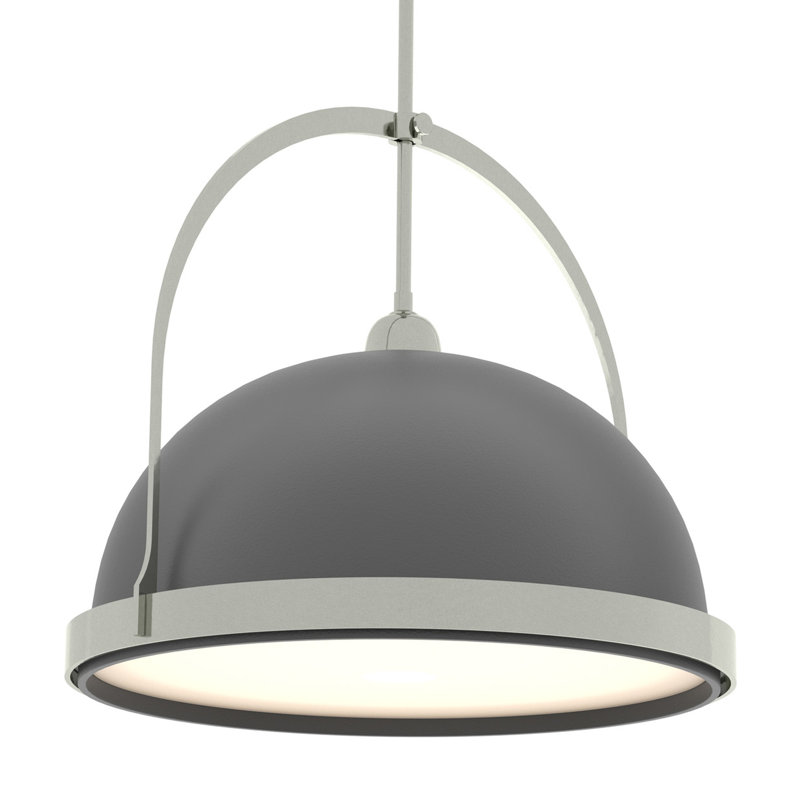 Atlas 1 - Light Single Dome Pendant, 22.3" - 67.3", Sterling, Black