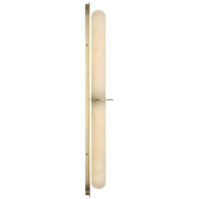 Kelly Wearstler Fosse 28" Linear Tube Sconce with Alabaster, Antique-Burnished Brass