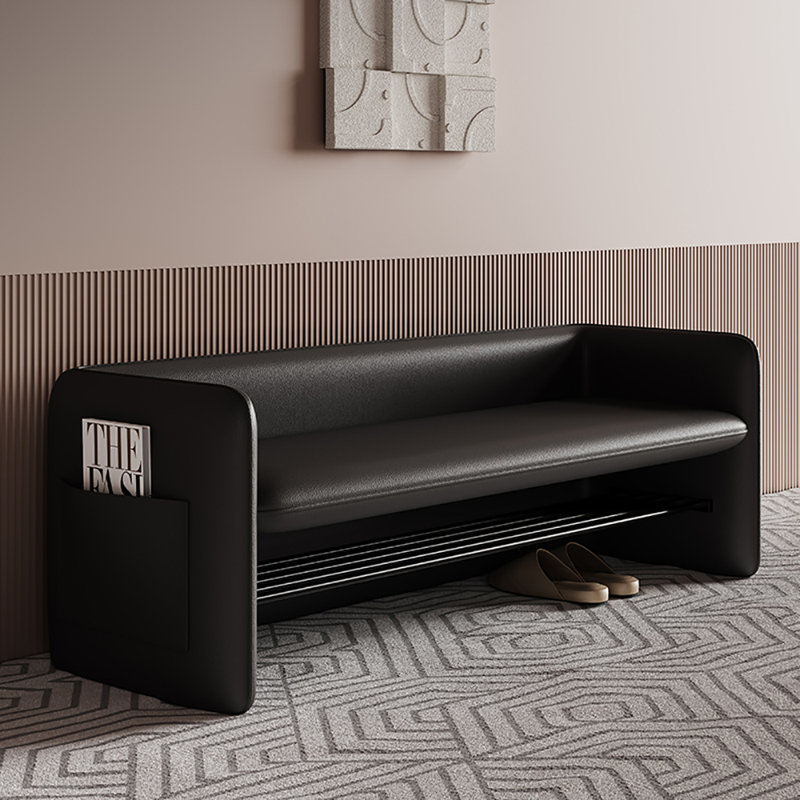 Tabouret avec rangement à chaussures 47,2 po, Noir, noir, noir, noir