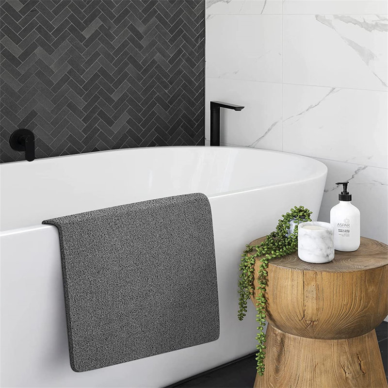 Bilke Plastic / Acrylic Non-Slip Shower Mat, Grey