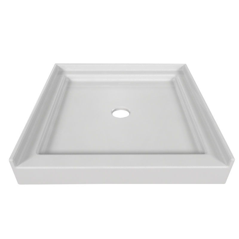 Signature 32'' W 32'' D Square Single Shower Base, White
