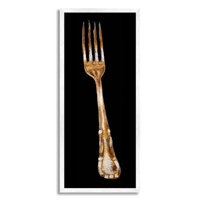 Fourchette de cuisine, argenterie, coutellerie, peinture, fond noir