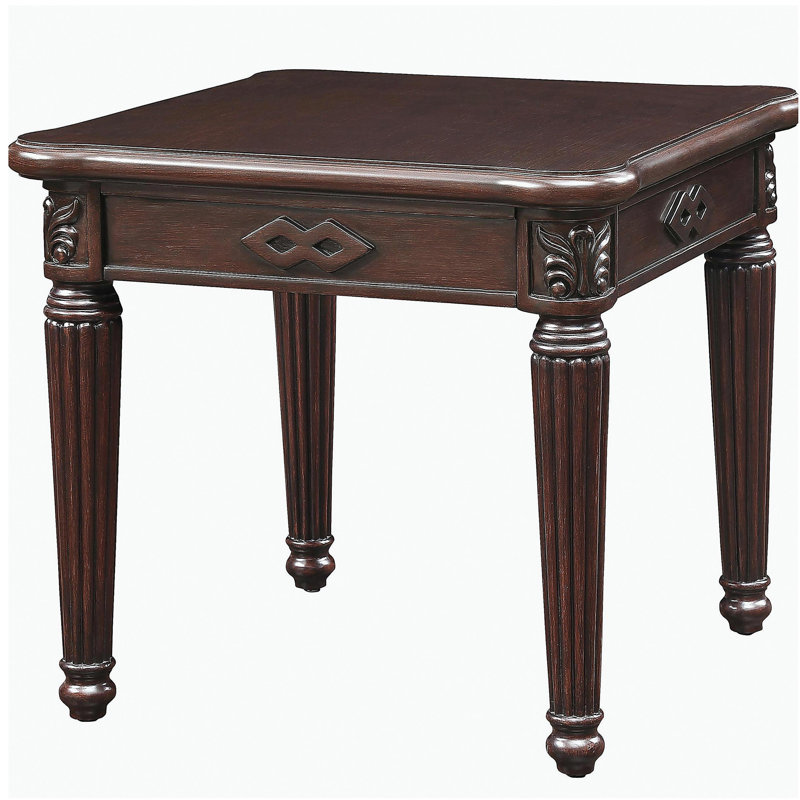 Arbaj Transitional Square End Table in Espresso