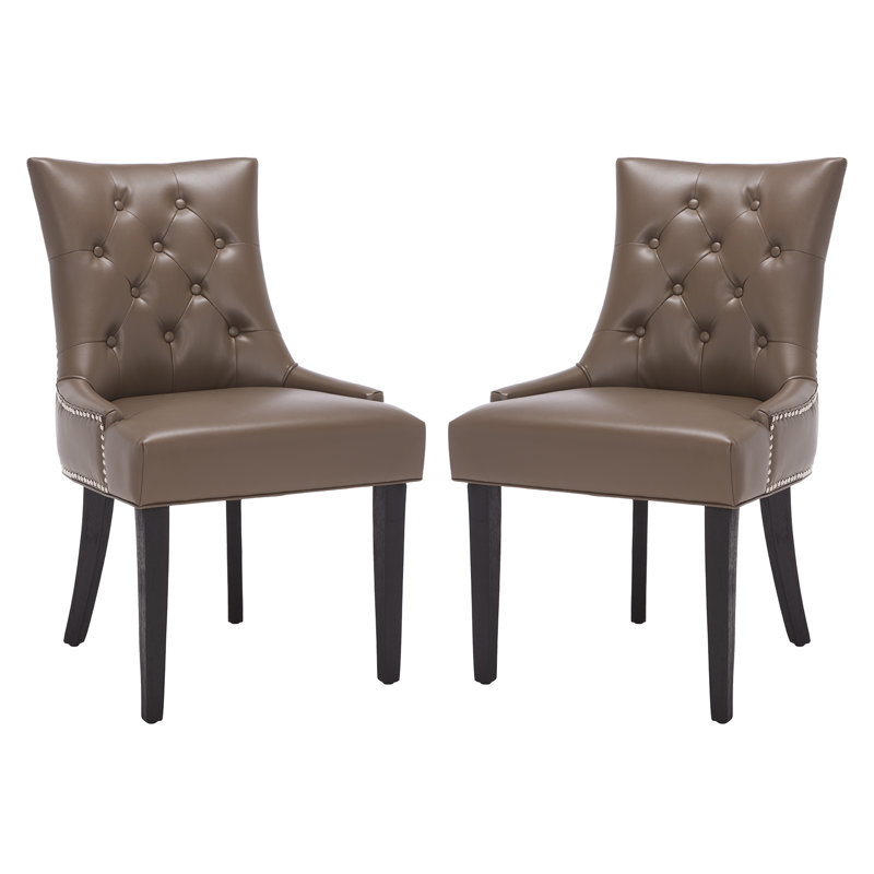 Dann 19.5'' H Tufted Linen Upholstered Side Chair, Clay