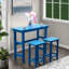 Ensemble de table de salle à manger en Hdpe durable, bleu lac, style jardin extérieur