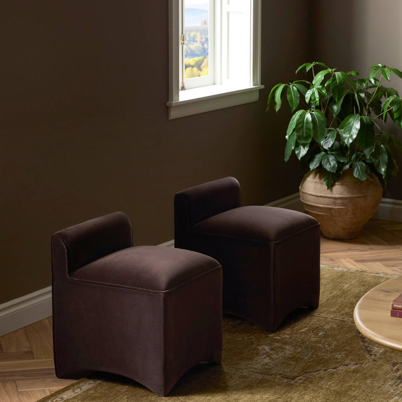Allonia Upholstered Accent Stool, Surrey Cocoa