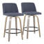 Tabouret de comptoir à hauteur fixe de 26 po avec pieds en bois cintré et repose-pieds rond Thea-86710971