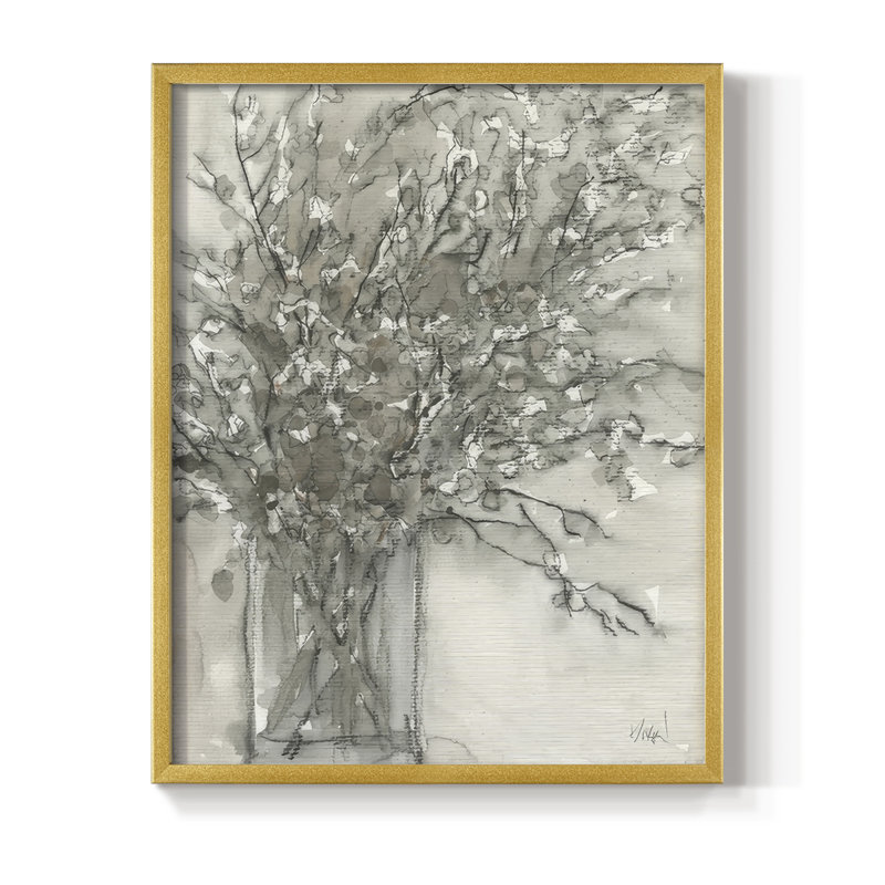 Dry Elegance I, reproduction encadrée - bois massif, H 11 po x l 9 po, Doré