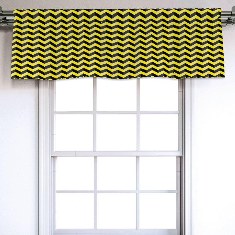 Sateen Chevron Ruffled Window Valance