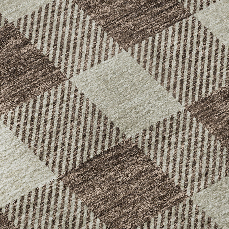 Premium Machine Washable Prisco Brown Rug, Rectangle 5' x 7'6"