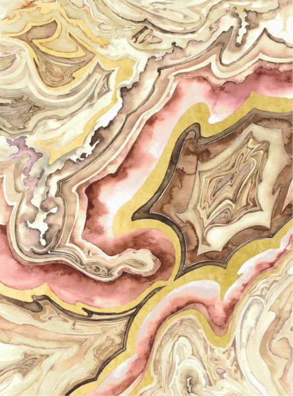 Shell Of Color I Print by L. Bodine, Gilded Gold, 32" H x 24" W x 1.5" D