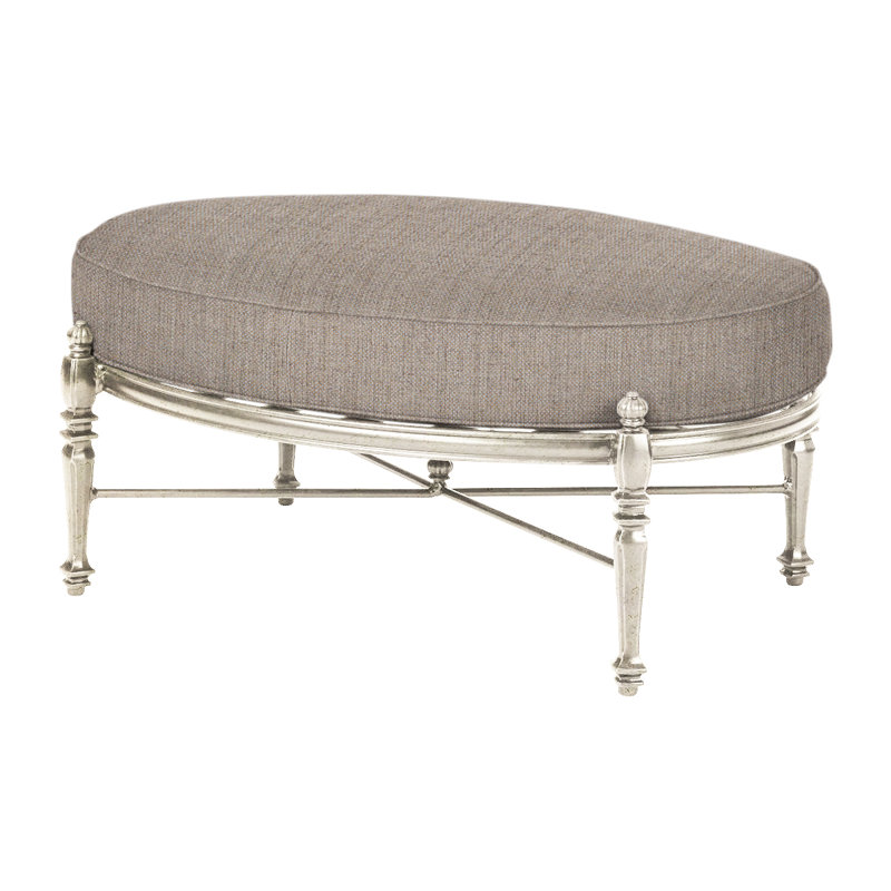 Grand Terrace Oval Ottoman with Sunbrella Cushions, Cast Ash Sunbrella® Plainweave, Desert Bronze