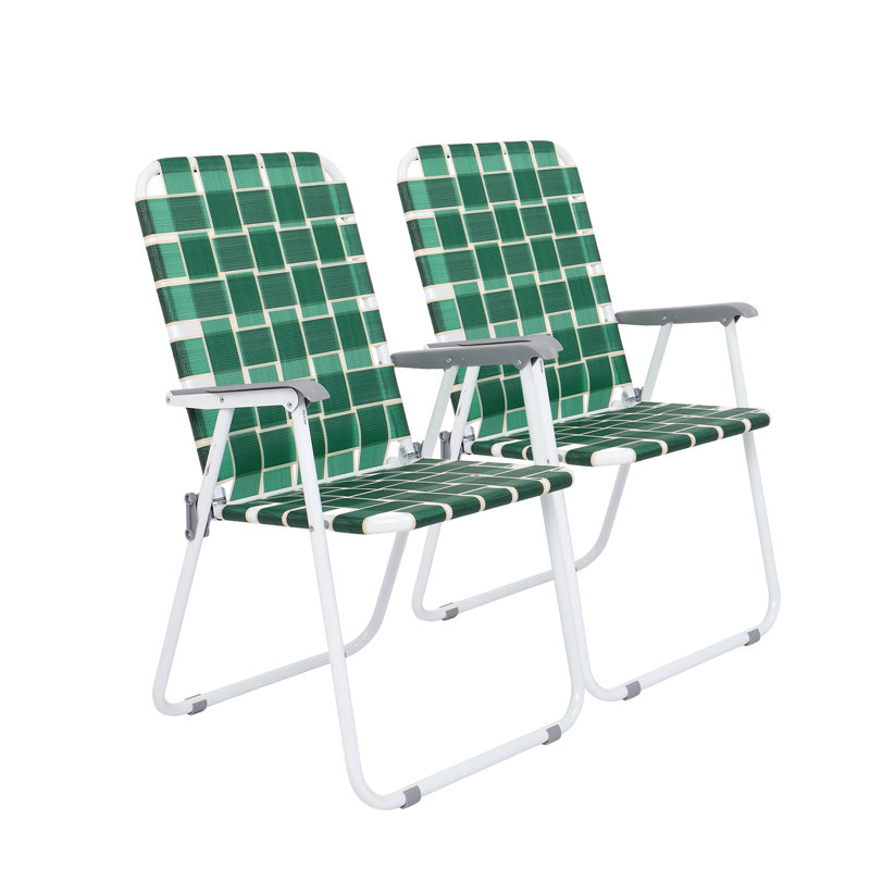 Chaise de plage Saood, Vert clair / blanc