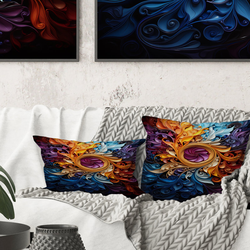 Coussin Spiral Kaleidoscope I - Abstract Spirals