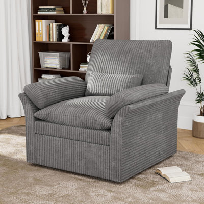 360 Swivel Accent Armchair Upholstered Comfy Sofa Chair