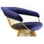Chaise avec accoudoirs et accoudoirs en velours bleu marine Pangea Home Modern-1903499053-1903499050