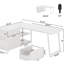 Bureau de jeu en forme de L blanc pour créer un espace confortable 2 petits tiroirs, 1 grand tiroir, des tablettes ouvertes, une construction, un dessin facile à assembler avec un grand espace de rangement et une conception de travail spacieuse, un tiroir