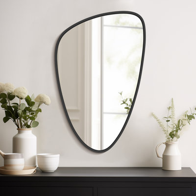 Modern Asymmetrical Aluminum Framed Mirror for Bedroom, Living Room