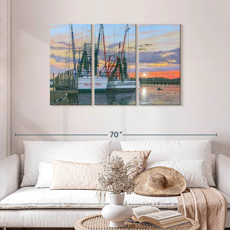 Mehar Shem Creek Shrimpers Charleston, H 28 po x l 45 po