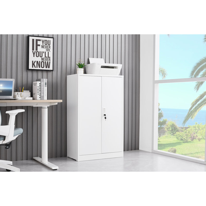 Armoire de rangement en métal Onella, Blanc