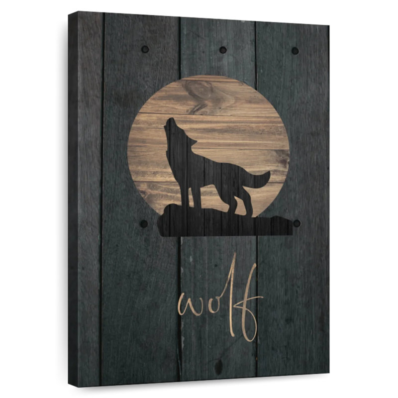 Brampt Wilderness Wood Wolf, 45" H x 30" W