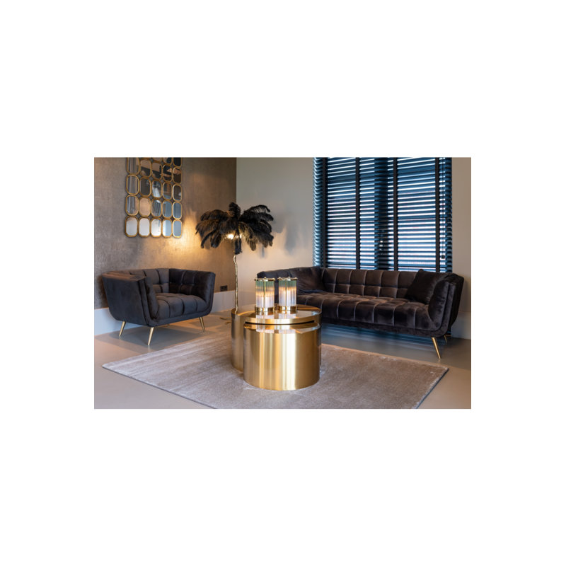 Huxley Velvet Sofa, Anthracite Velvet