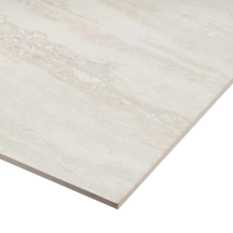 Core Travertine 24" x 48" Porcelain Stone Look Wall & Floor Tile, Cream