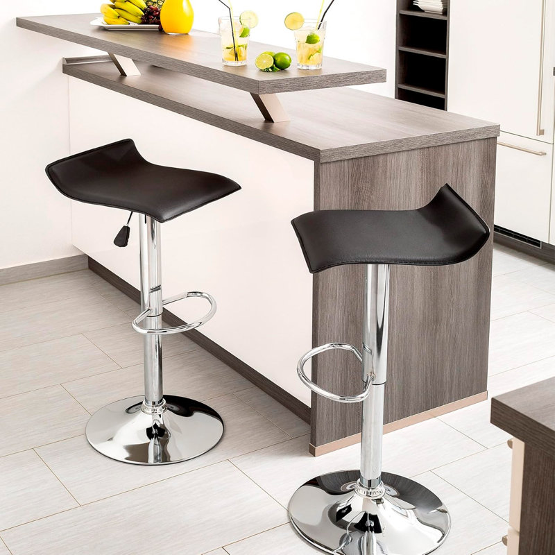 Tabouret pivotant à hauteur réglable Coutee, Noir, noir, noir, noir