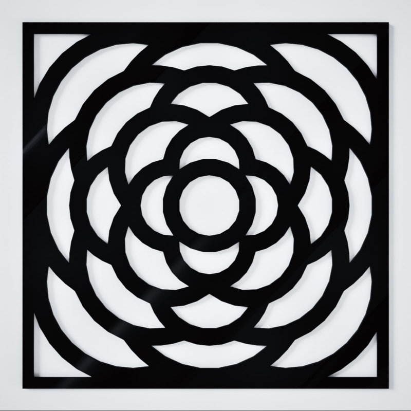 Panneaux muraux décoratifs en acrylique Edinburg, moyen, l 15 3/8 po x H 15 3/8 po x T 1/8 po, noir, Noir