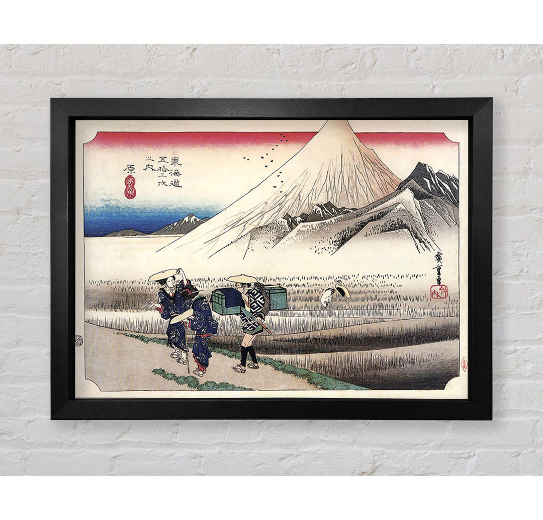 Hiroshige Reisende, die den Berg Fuji passieren von Hiroshige - Druck