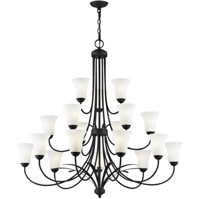 Lustre classique à abat-jour 18 lumières Aadhya