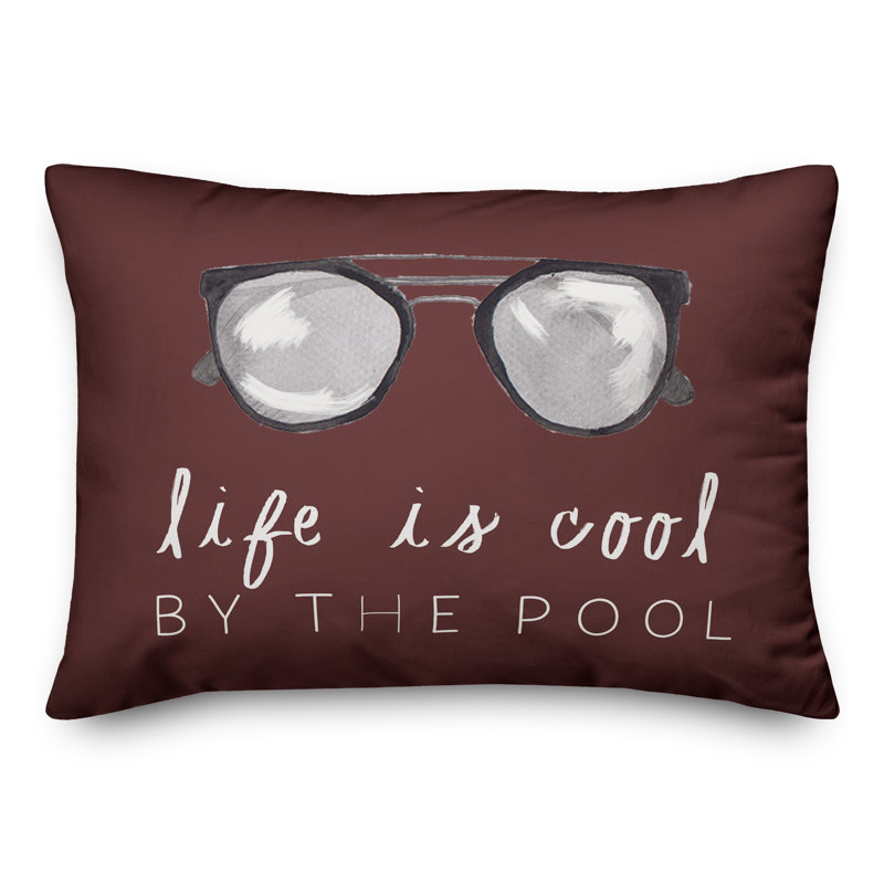  Polyester Indoor/Outdoor Throw Pillow, Maroon, 18" H x 25" W