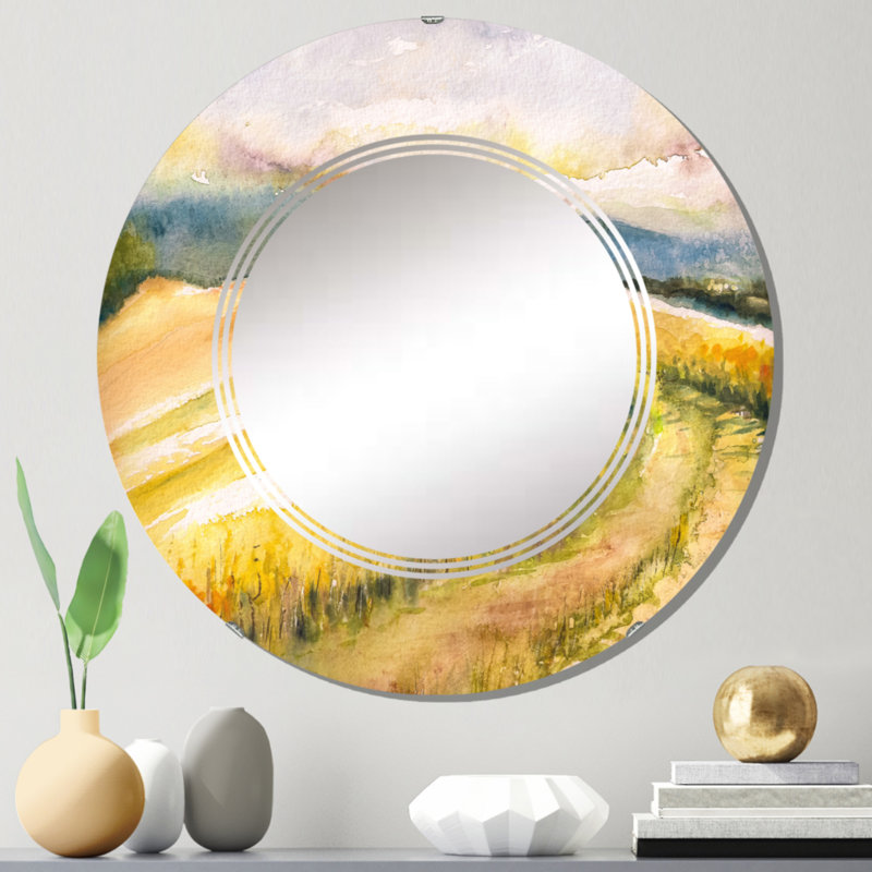 Miroir mural rond champêtre italien, 24 po x 24 po
