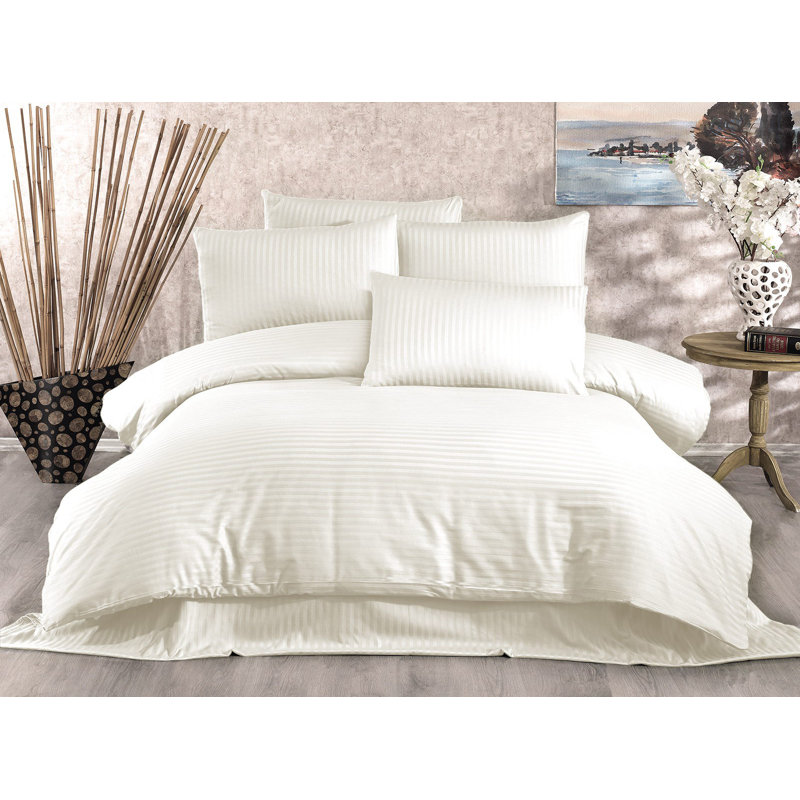 Quilt Cover Set, Cream, King Duvet Cover + 2 24" x 24" Pillowcases
