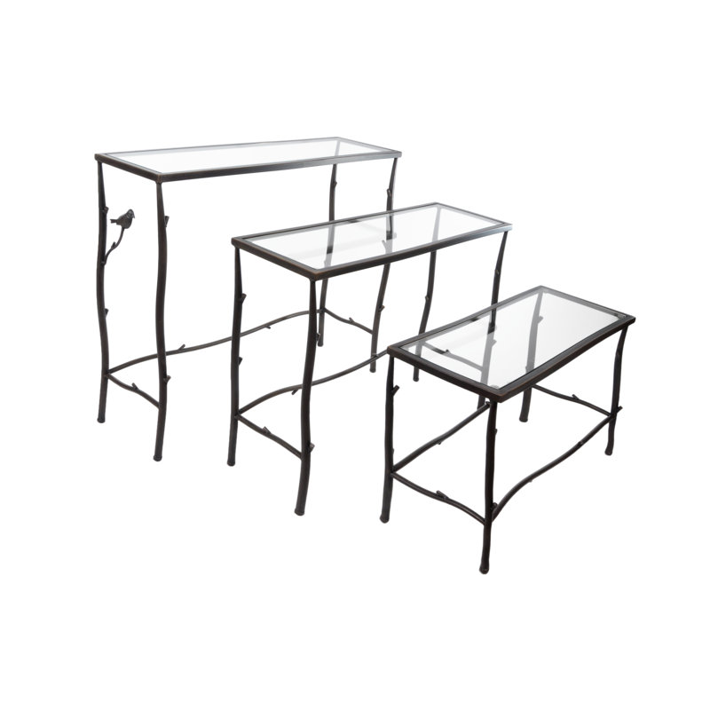 Energicus Glass Top Console Table