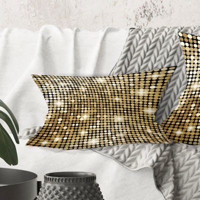 Coussin décoratif abstrait en mosaïque dorée abstraite Mid-Century